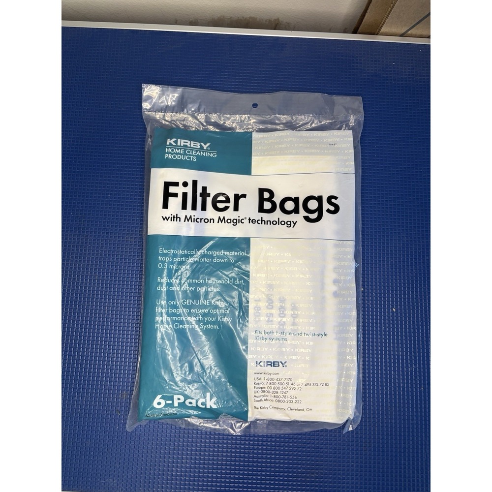 Genuine Kirby Micron Magic Vacuum Filter Bags 6 Pack OEM Universal Collar Style